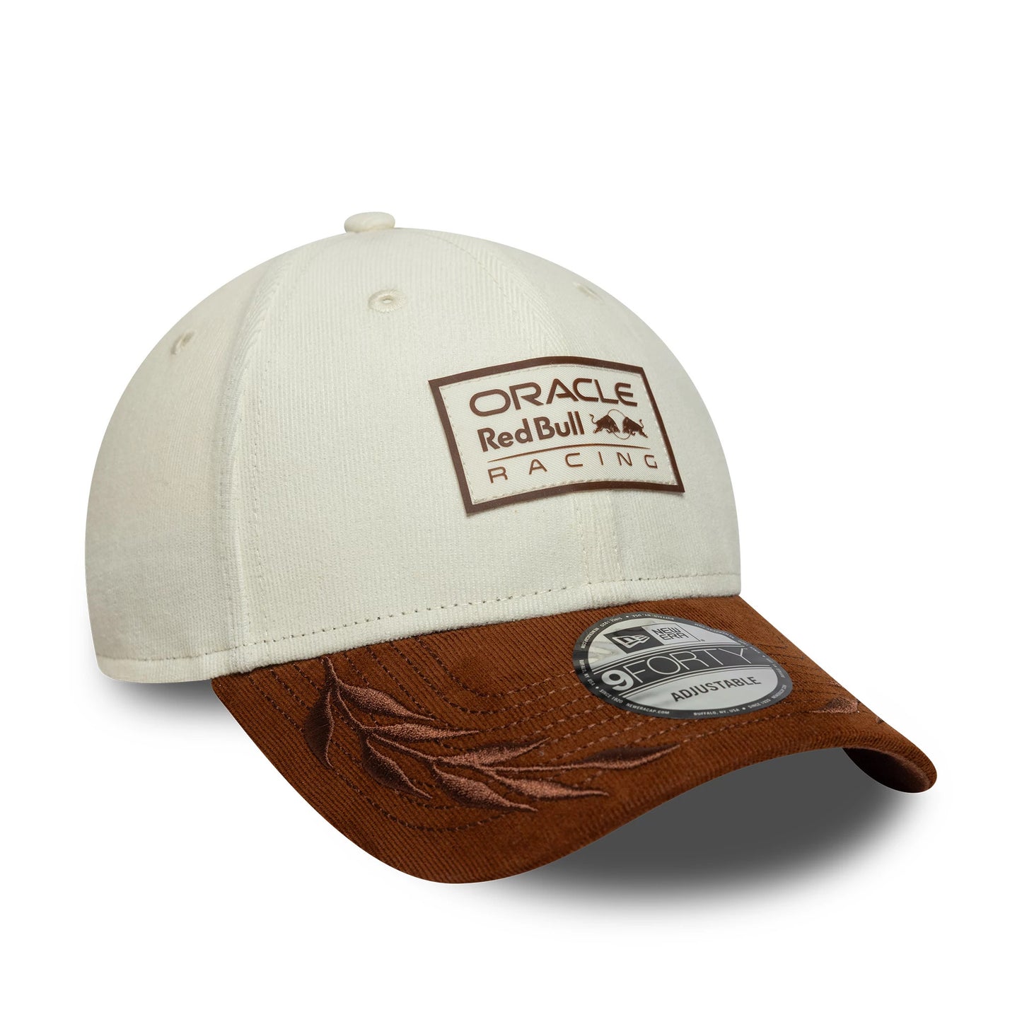 Pictured is this Red Bull Racing Cord Contrast 9FORTY cap in white & brown. 3