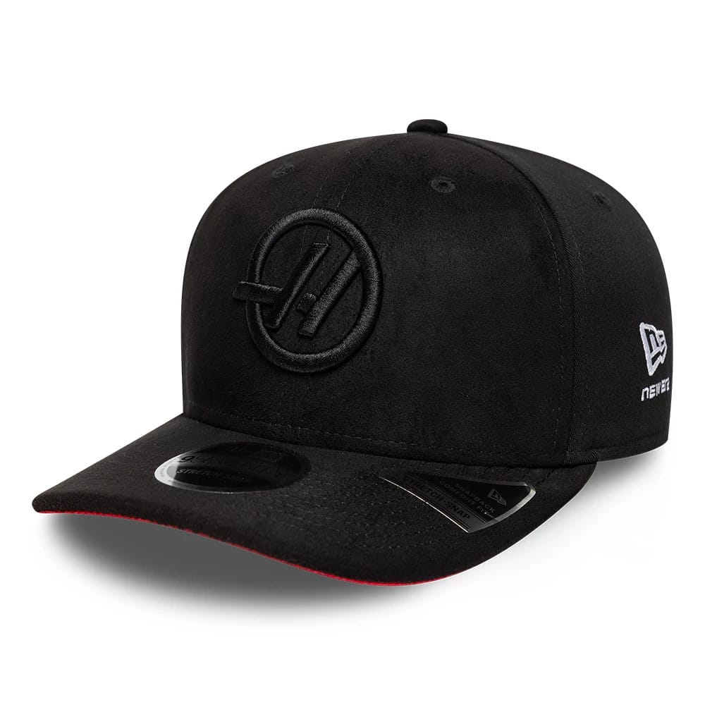 Pictured is this TGR Haas F1 Team Suede 9SEVENTY Stretch Snap cap in black. 1