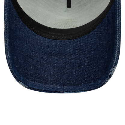 Pictured is this Visa Cash App Racing Bulls Denim 9FORTY E-Frame Trucker cap in black. 5