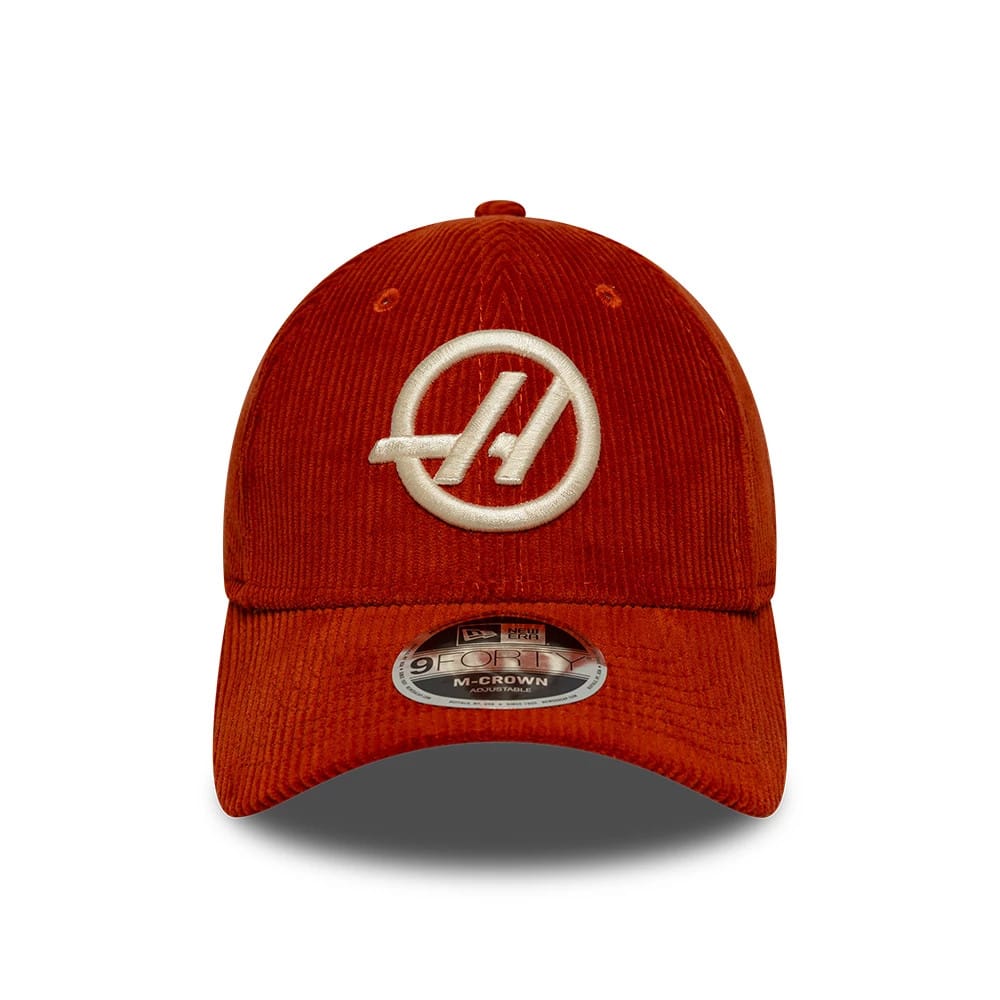 Pictured is this TGR Haas F1 Team Cord 9FORTY M-Crown cap in red. 2