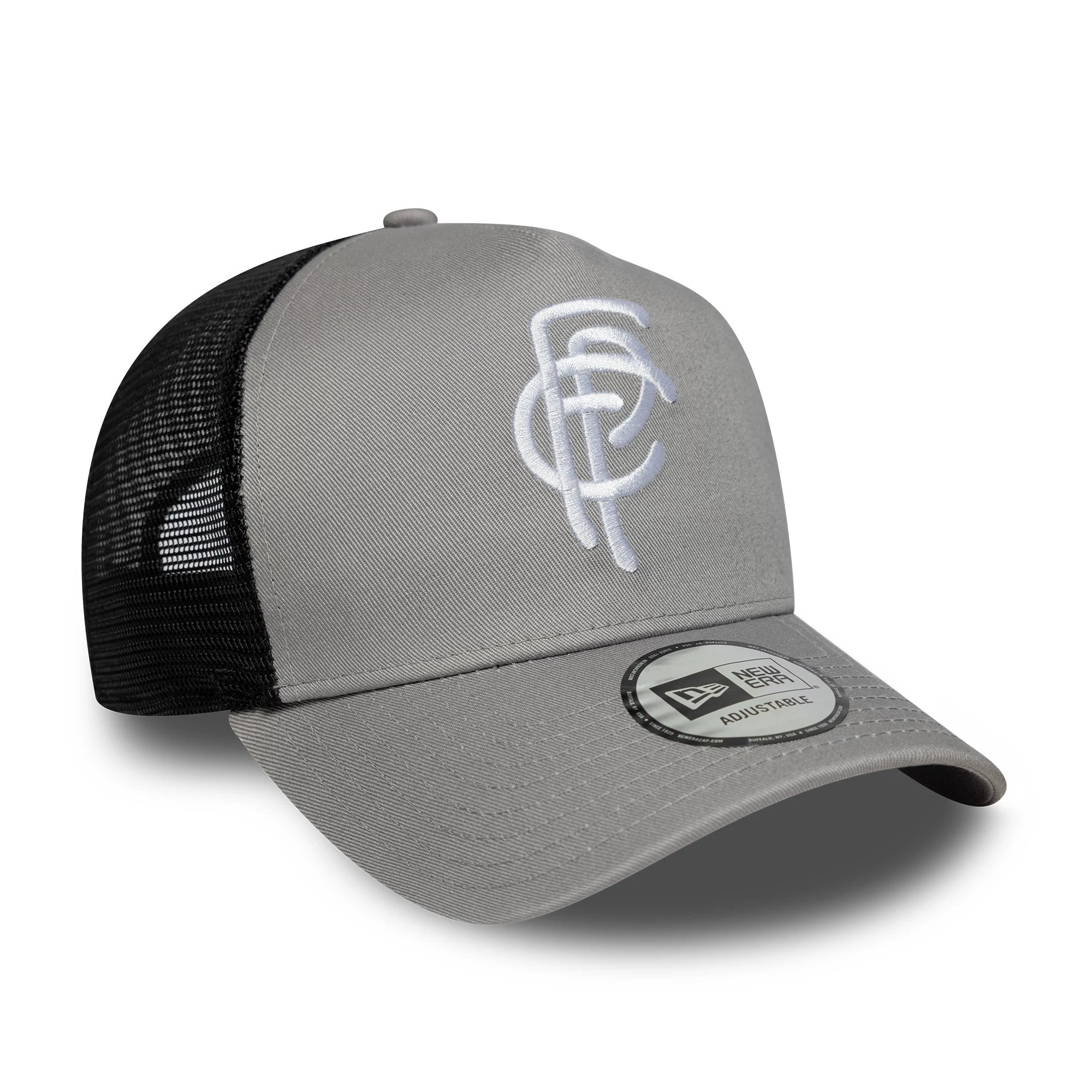 Pictured is this FC Porto 9FORTY A-Frame Trucker cap in grey. 3