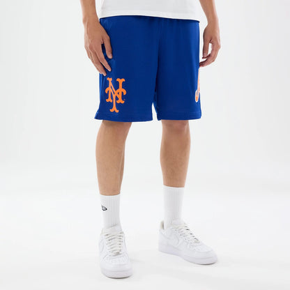 The model is wearing these MLB Evergreen New York Mets Shorts in blue. 1