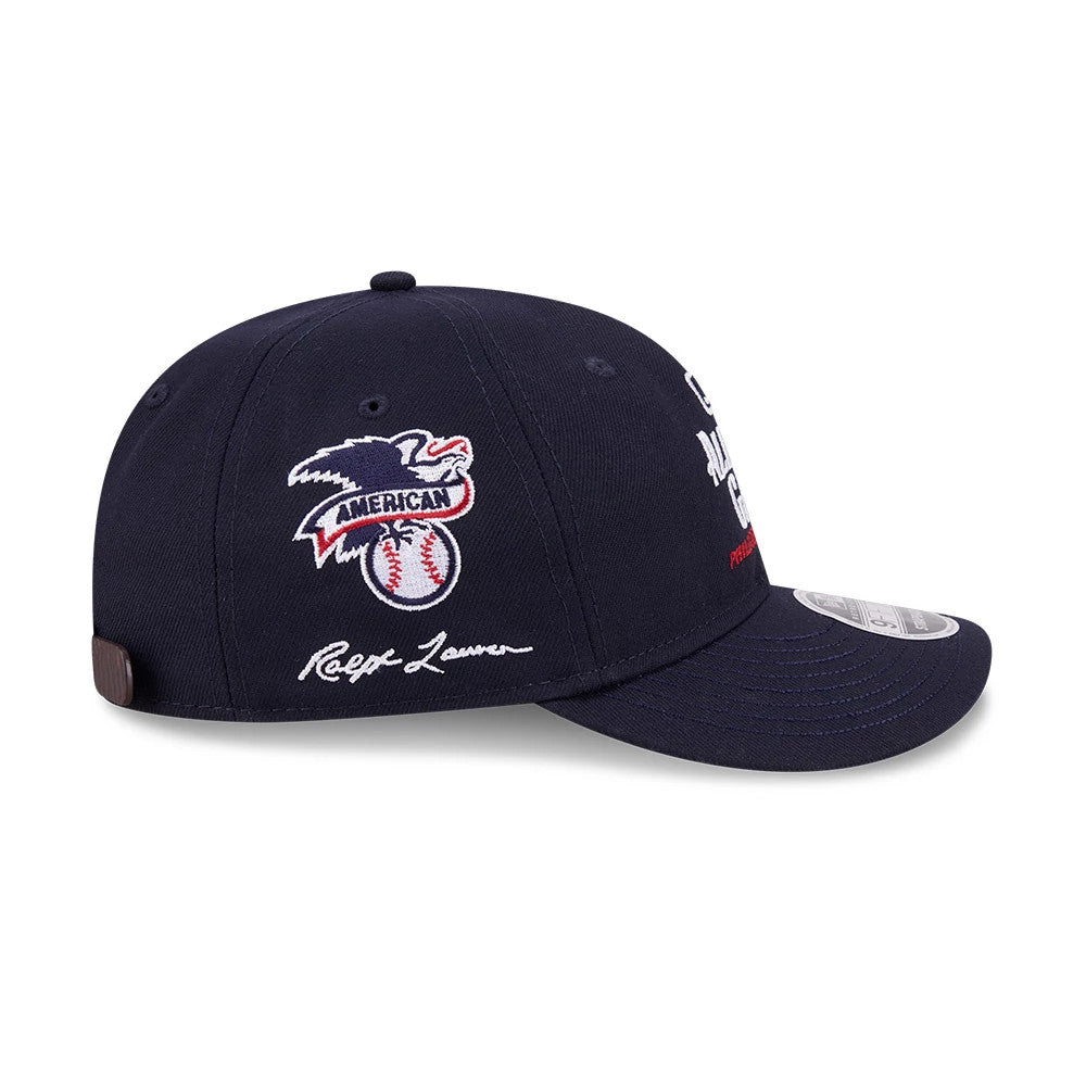 Pictured is this MLB X Ralph Lauren MLB All Star Game Logo Retro Crown 9FIFTY cap in navy. 5