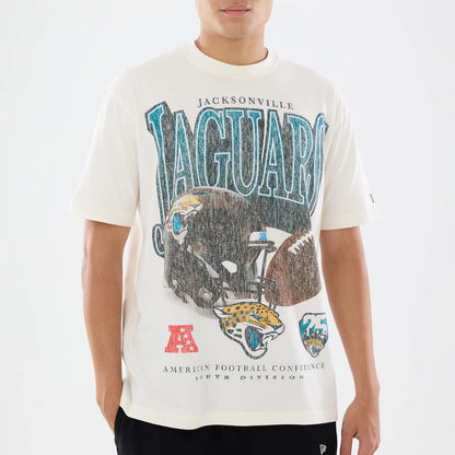The model is wearing this NFL Sport Classic Jacksonville Jaguars T-Shirt in Cream. 3