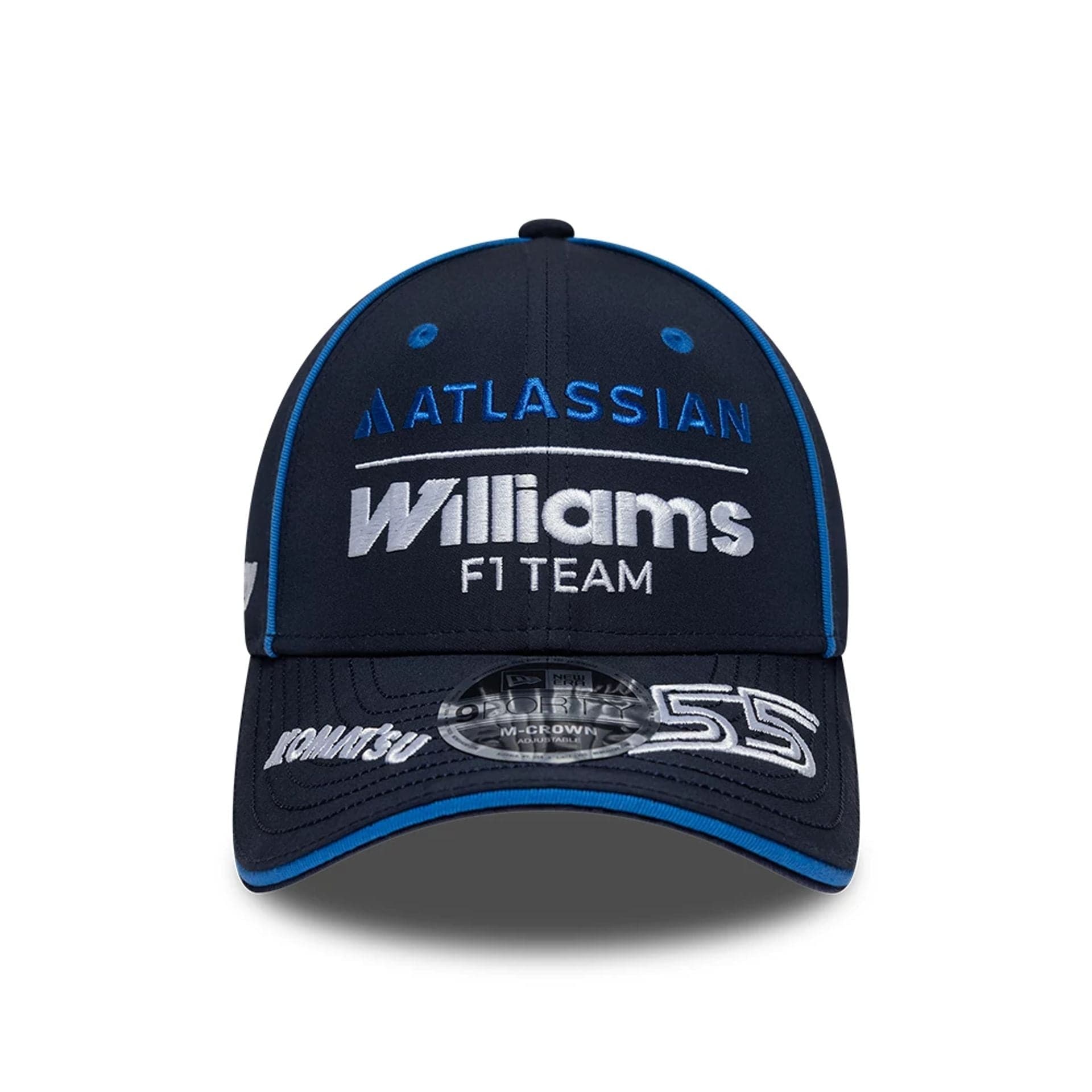 Pictured is this Atlassian Williams F1 Team Carlos Sainz 9FORTY M-Crown Adjustable cap in navy. 3