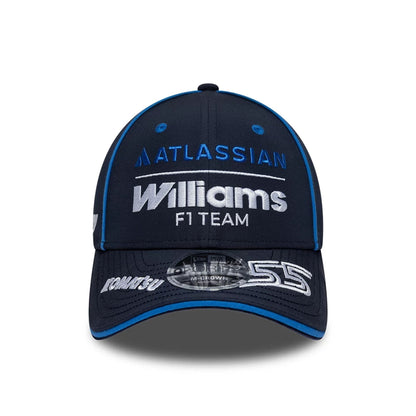 Pictured is this Atlassian Williams F1 Team Carlos Sainz 9FORTY M-Crown Adjustable cap in navy. 3