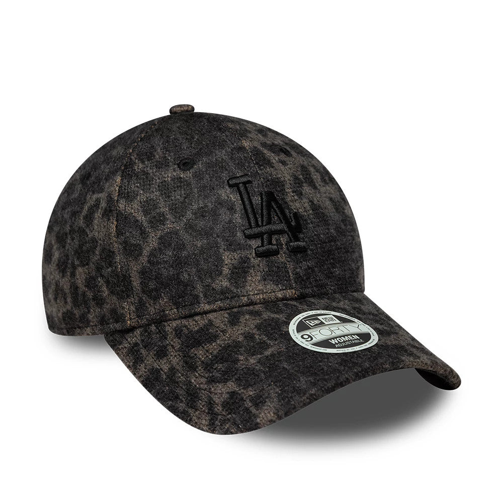 Pictured is this Womens MLB Cosy Leopard LA Dodgers 9FORTY cap in black. 3