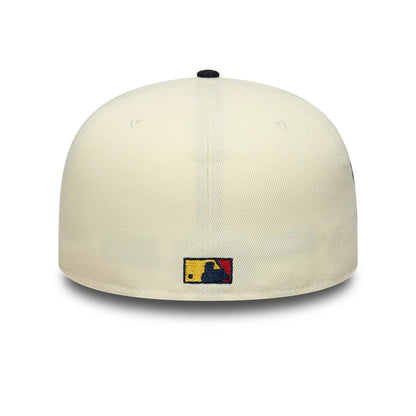 Pictured is this MLB Pin Texas Rangers 59FIFTY Fitted cap in cream & navy. 5