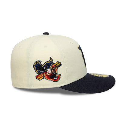 Pictured is this MLB Pin Texas Rangers 59FIFTY Fitted cap in cream & navy. 6
