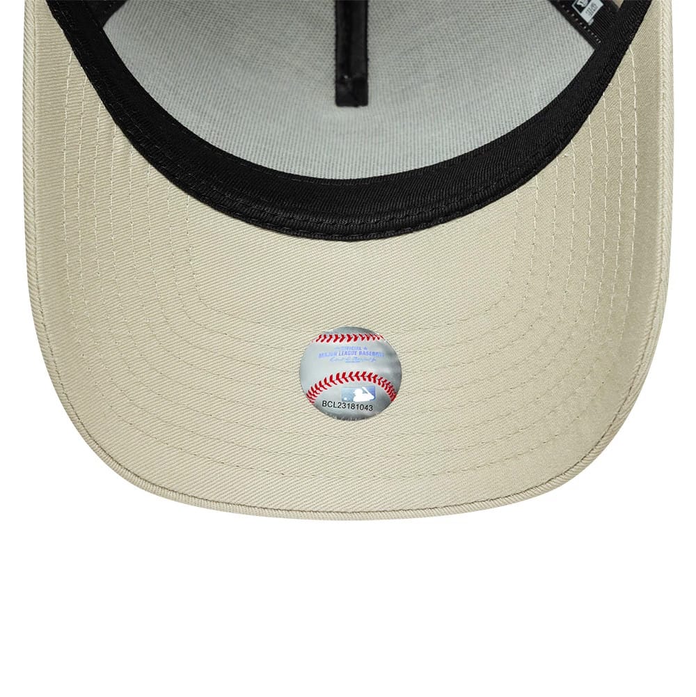 Pictured is this MLB Metallic Outline New York Yankees 9FORTY A-Frame cap in cream. 5