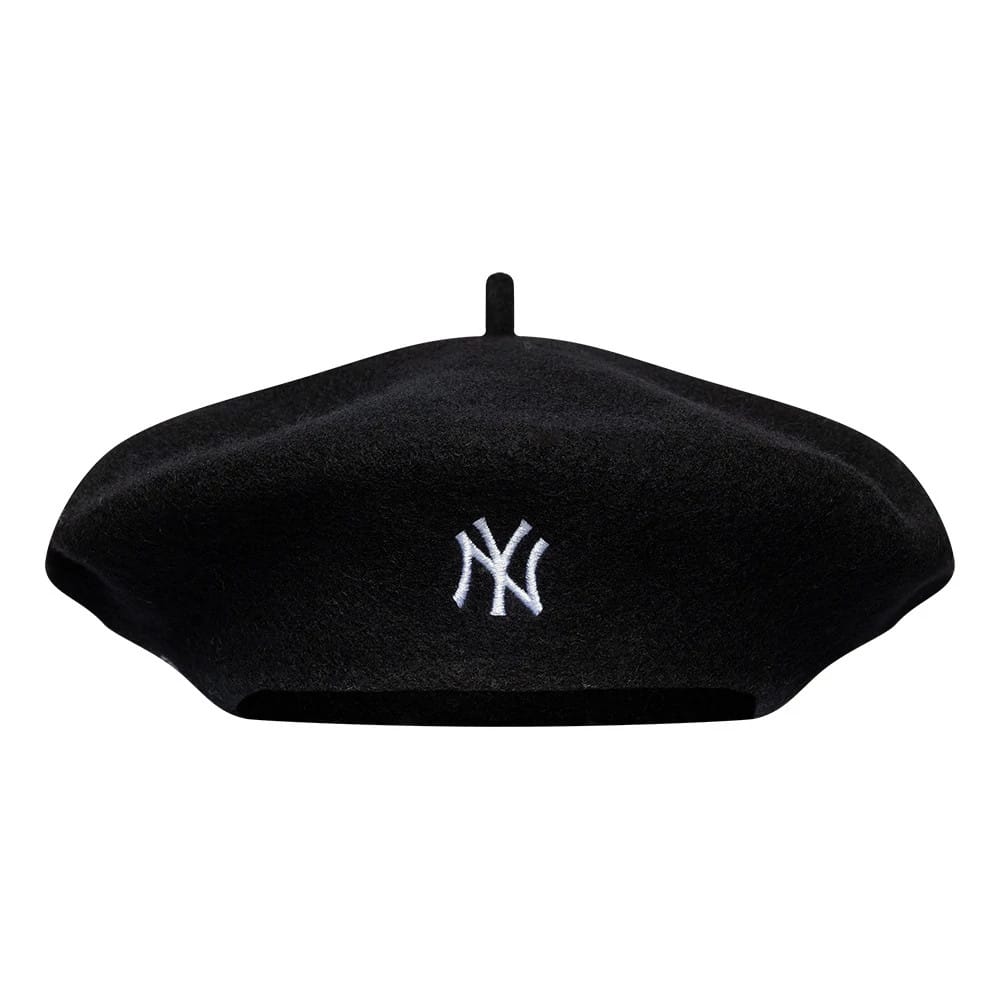Pictured is this MLB Wool Script New York Yankees Beret in black. 2