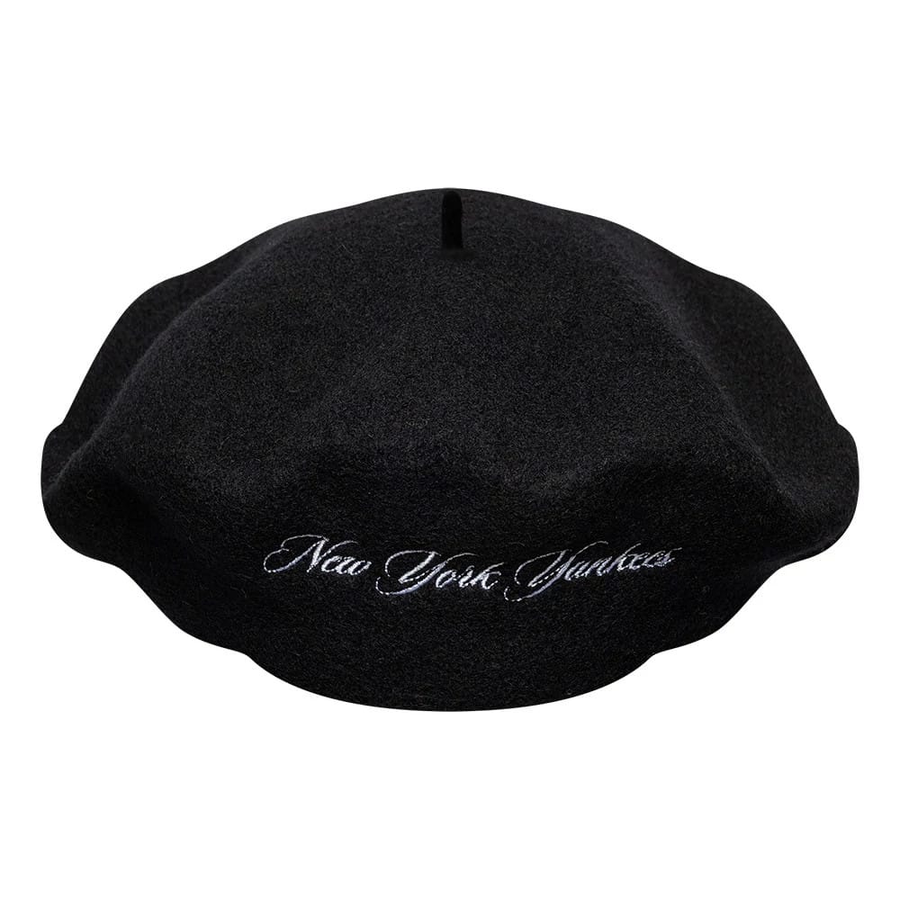 Pictured is this MLB Wool Script New York Yankees Beret in black. 4