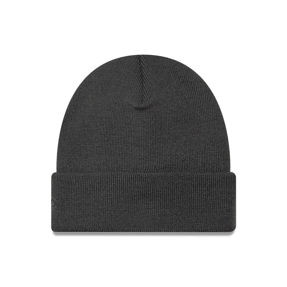 Pictured is this MLB Script LA Dodgers Cuff Knit Beanie hat in charcoal. 2