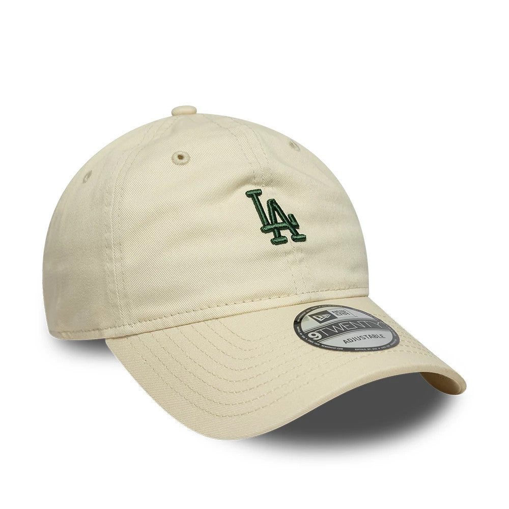 Pictured is this MLB Mini Logo LA Dodgers 9TWENTY cap in cream. 3