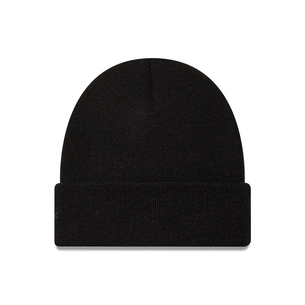 Pictured is this MLB Script New York Yankees Cuff Knit Beanie hat in black. 2