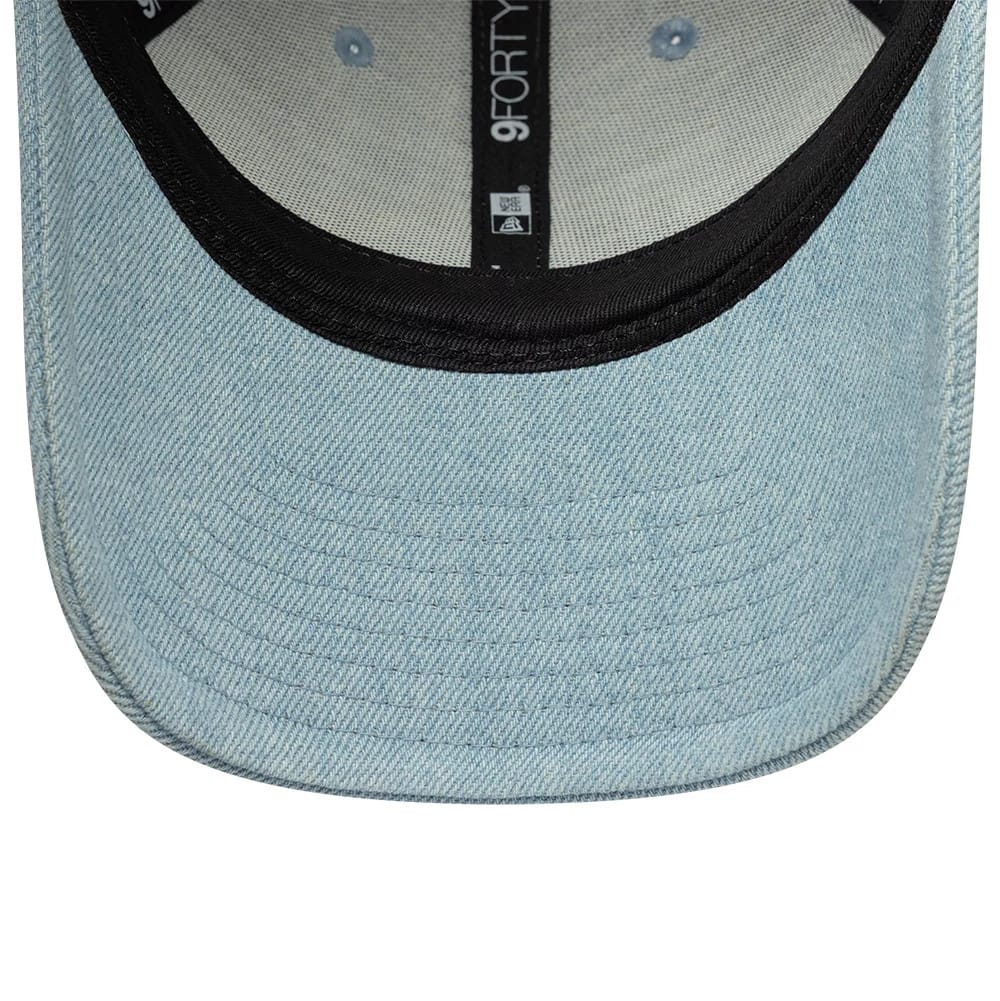 Pictured is this New Era Denim 9FORTY cap in pastel blue. 5