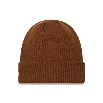 Pictured is this MLB League Essential New York Yankees Cuff Knit Beanie hat in brown. 2