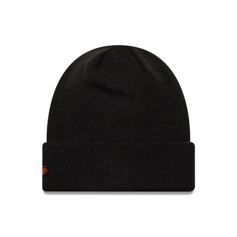 Pictured is this MLB League Essential LA Dodgers Cuff Knit Beanie hat in black. 2