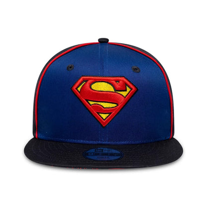 Pictured is this Youth DC Piping Superman 9FIFTY Snapback cap in blue. 3