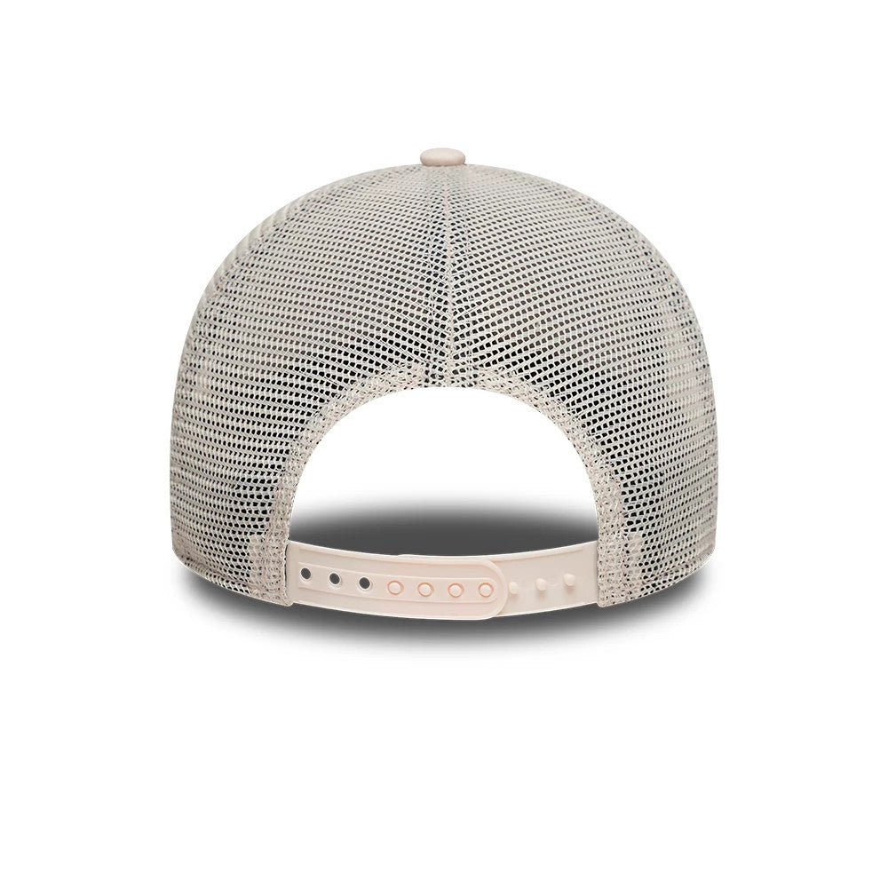 Pictured is this Youth MLB League Essential New York Yankees 9FORTY A-Frame Trucker cap in pastel pink. 4