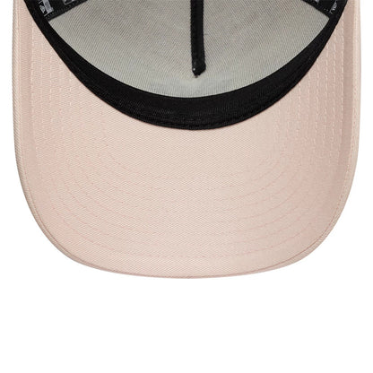 Pictured is this Youth MLB League Essential New York Yankees 9FORTY A-Frame Trucker cap in pastel pink. 5