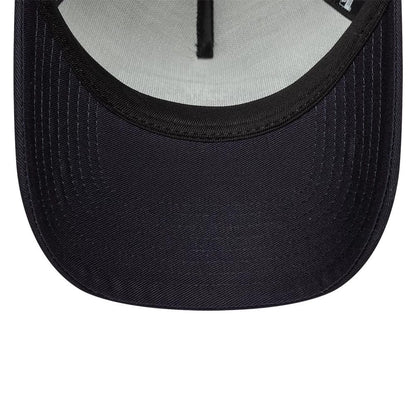 Pictured is this New Era Oval Patch 9FORTY A-Frame Trucker cap in black. 5