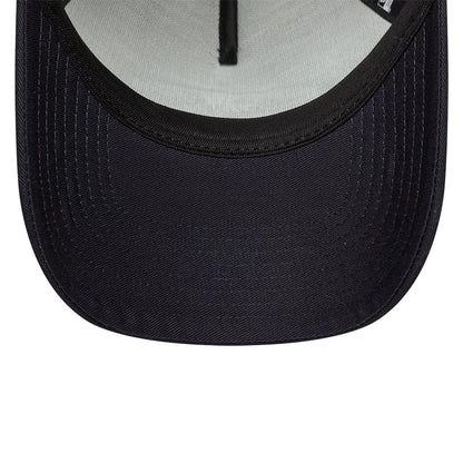 Pictured is this New Era Oval Patch 9FORTY A-Frame Trucker cap in black. 5
