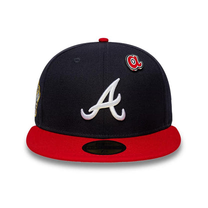 Pictured is this MLB Icon Atlanta Braves 59FIFTY Fitted cap in navy & red. 4