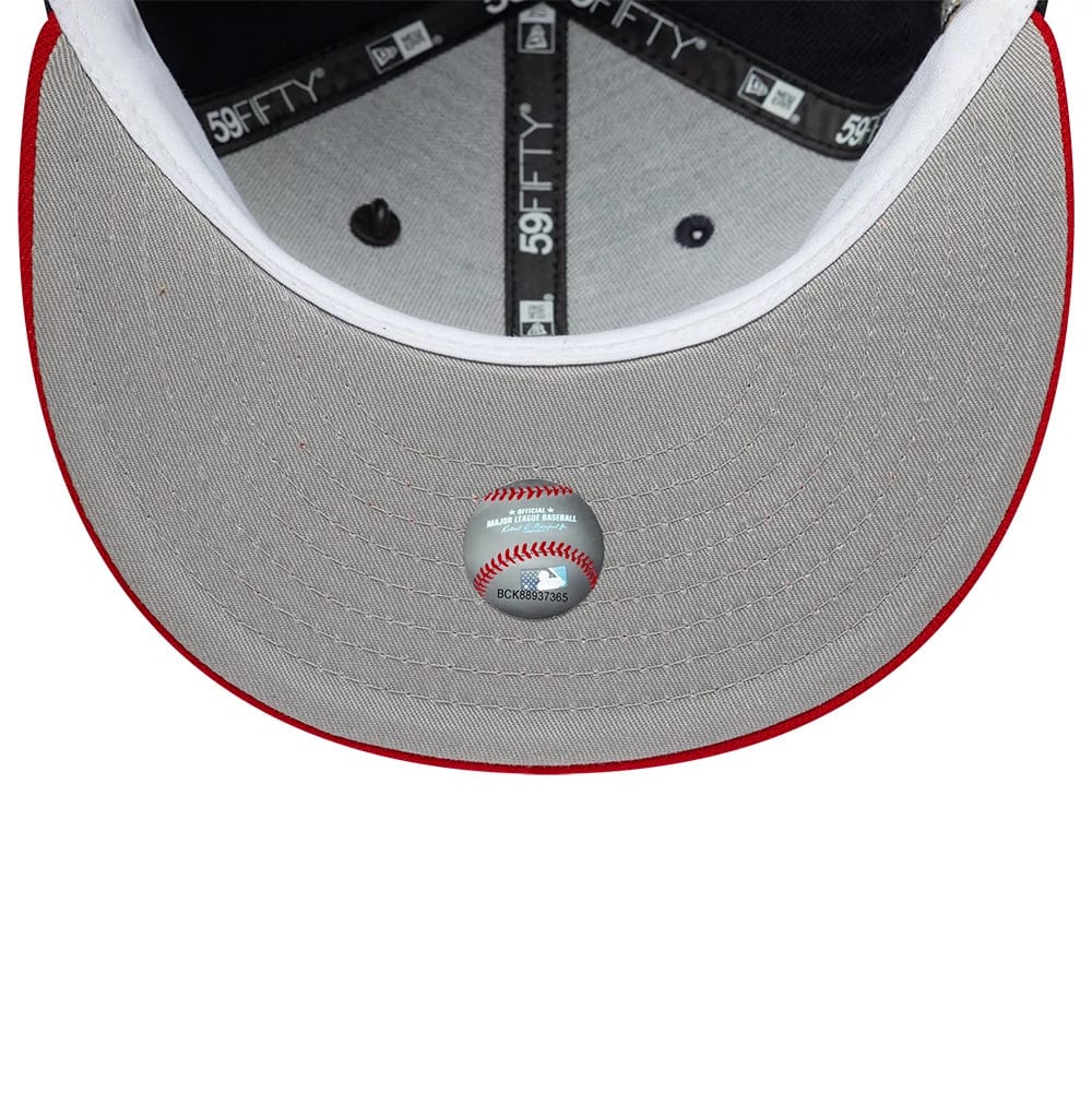 Pictured is this MLB Icon Atlanta Braves 59FIFTY Fitted cap in navy. 2