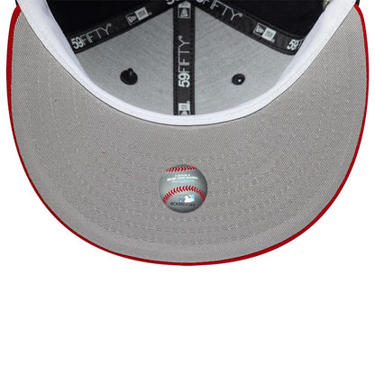 Pictured is this MLB Icon Atlanta Braves 59FIFTY Fitted cap in navy. 2