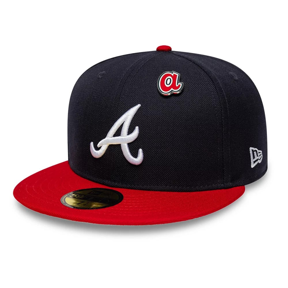 Pictured is this MLB Icon Atlanta Braves 59FIFTY Fitted cap in navy. 3
