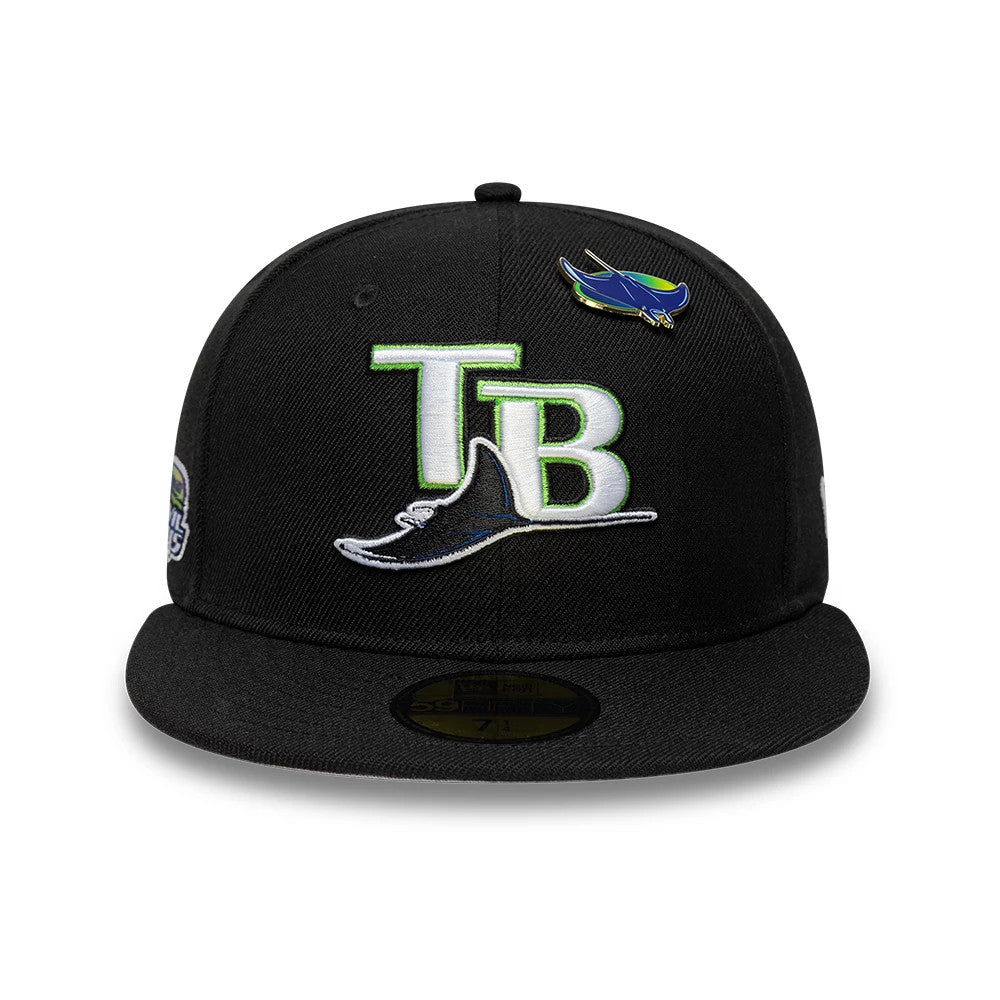Pictured is this MLB Icon Tampa Bay Rays 59FIFTY Fitted cap in black. 3