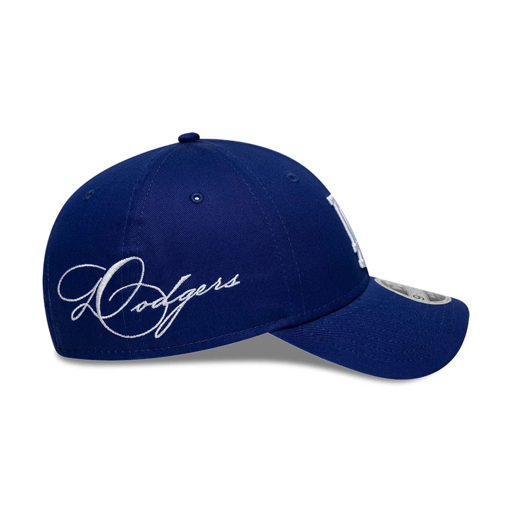 Pictured is this MLB Side Script LA Dodgers 9FORTY M-Crown cap in dark blue. 4