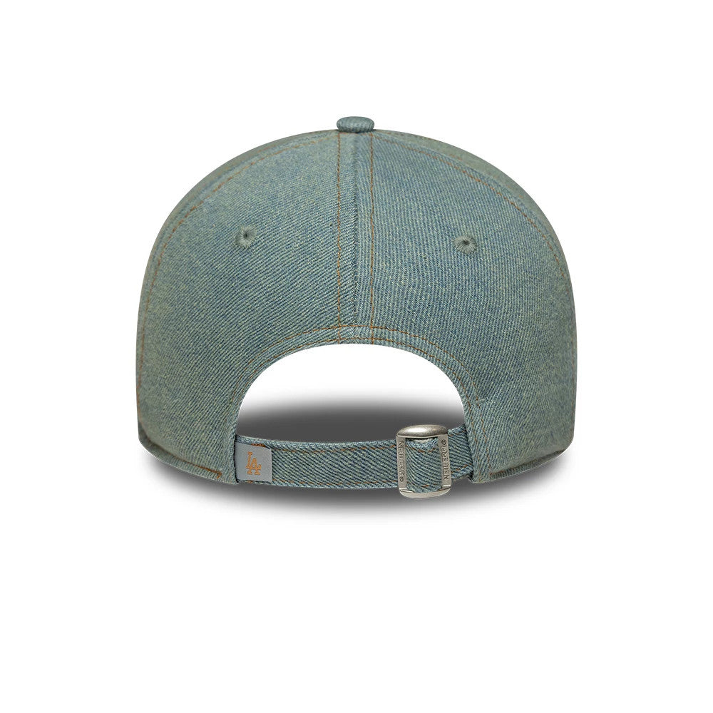 Pictured is this Womens MLB Denim LA Dodgers 9TWENTY cap in pastel blue. 4