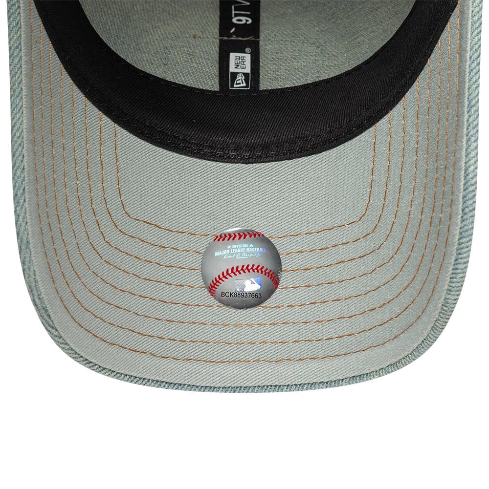 Pictured is this Womens MLB Denim LA Dodgers 9TWENTY cap in pastel blue. 5