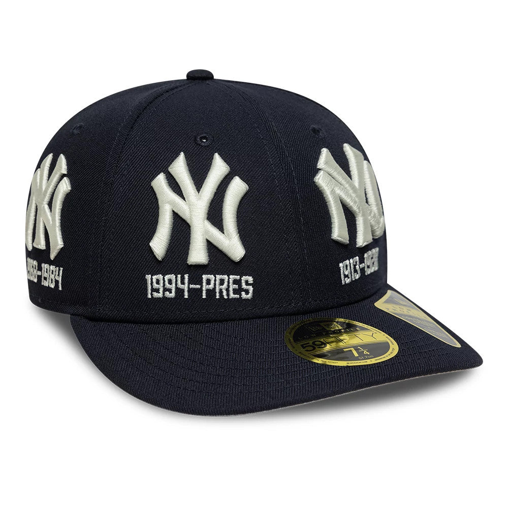 Pictured is this MLB New York Yankees Historic Low Profile 59FIFTY Fitted cap in navy. 4