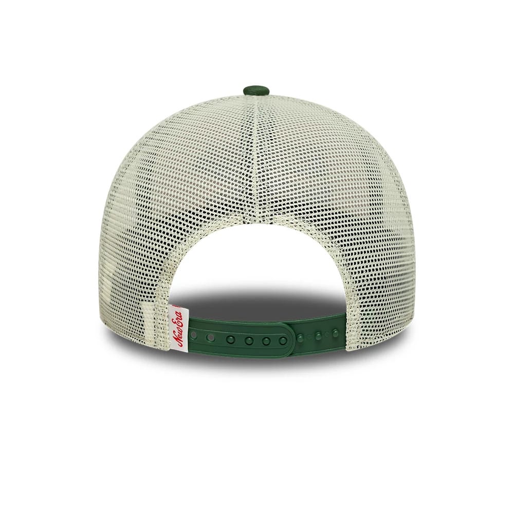 Pictured is this New Era Graphic 9FORTY M-Crown A-Frame Trucker cap in cream. 4