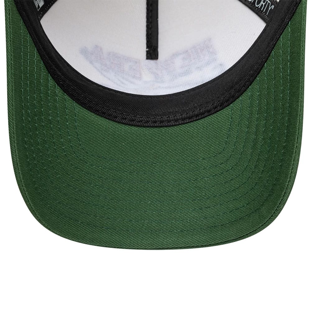 Pictured is this New Era Graphic 9FORTY M-Crown A-Frame Trucker cap in cream. 5
