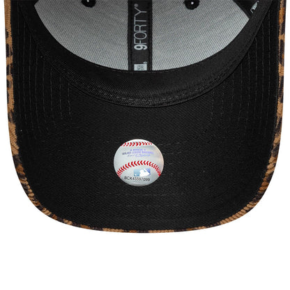 Pictured is this Youth MLB Leopard Cord New York Yankees 9FORTY cap in brown. 5