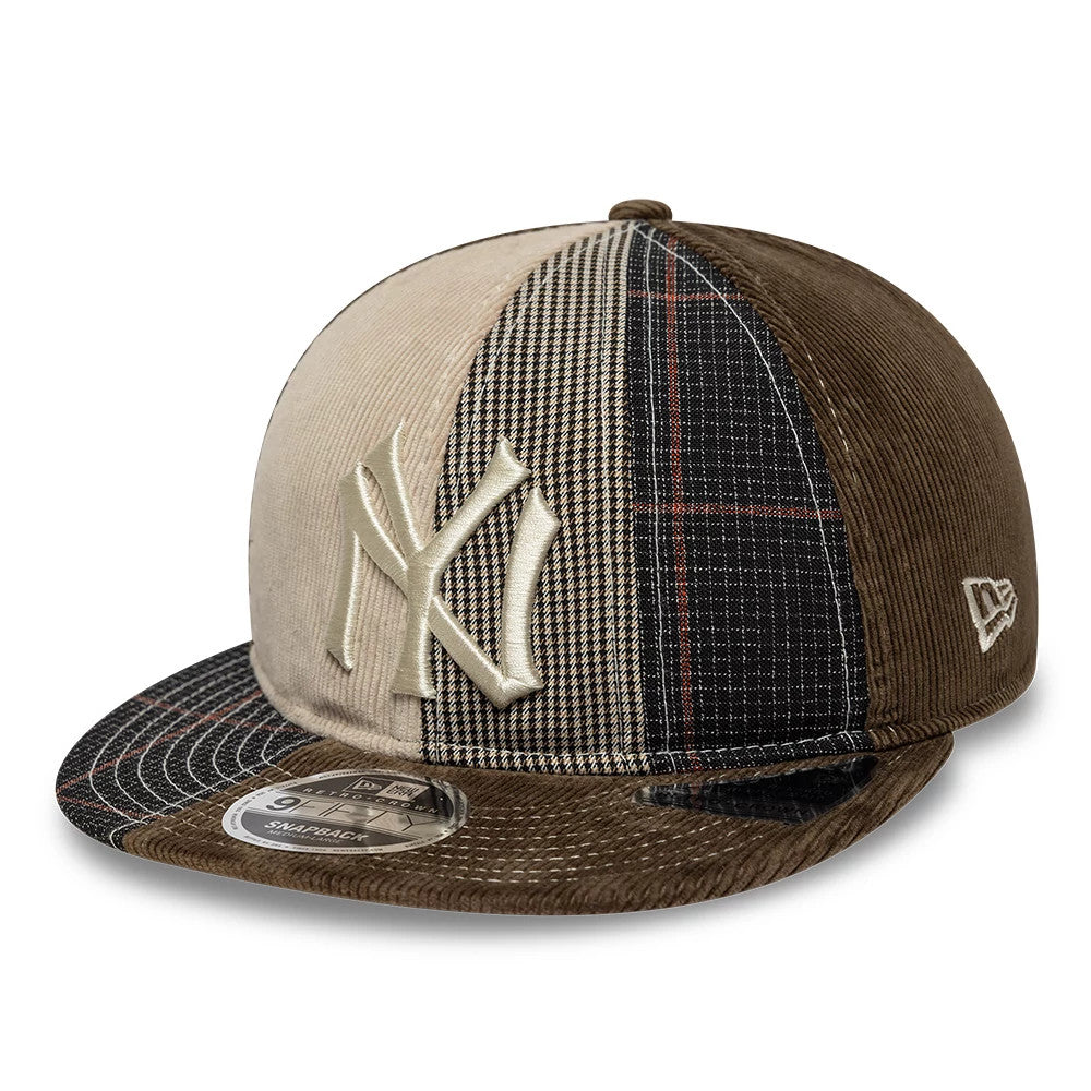 Pictured is this MLB Patchwork New York Yankees Retro Crown 9FIFTY cap in dark brown. 1