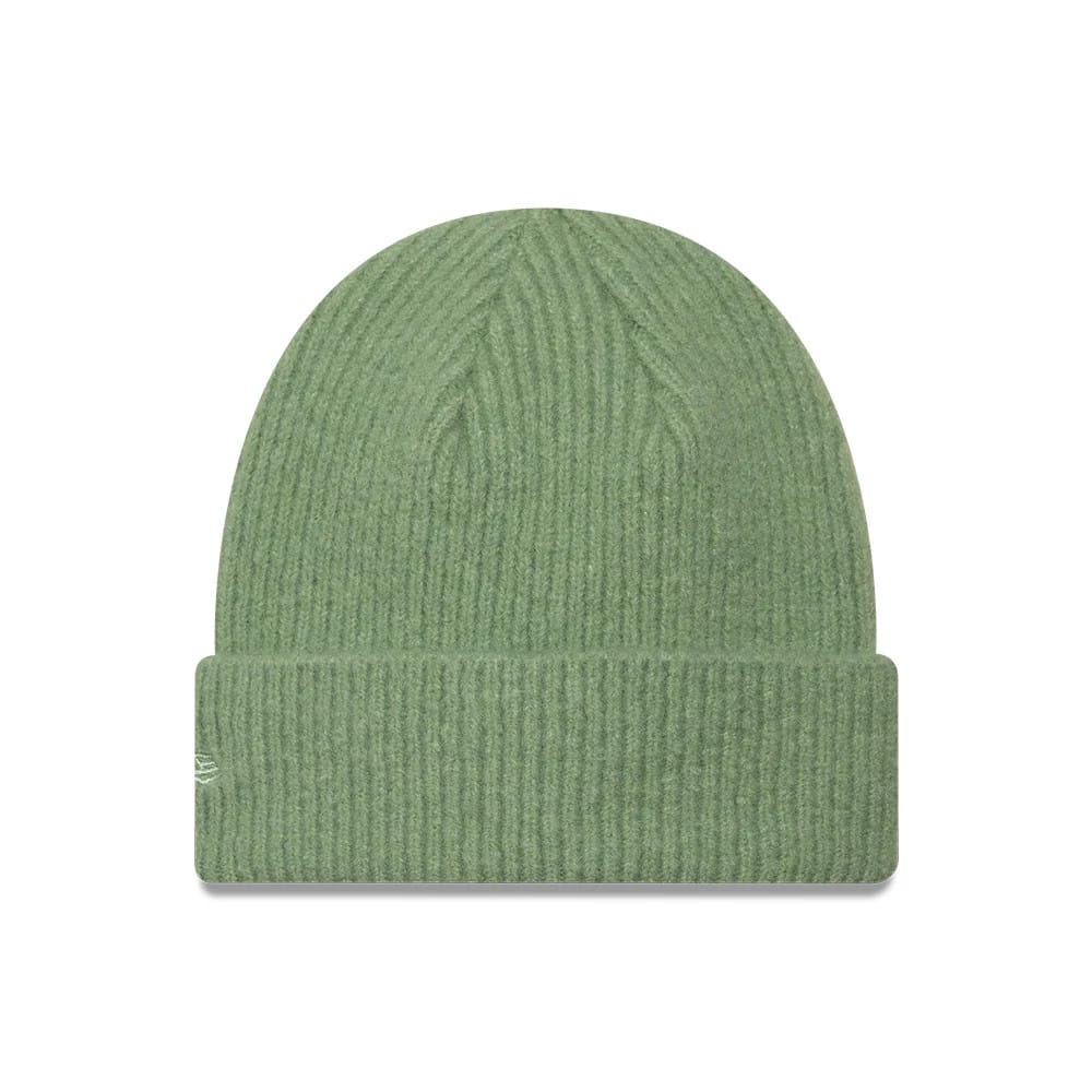Pictured is this Womens MLB Wide New York Yankees Cuff Knit Beanie hat in pastel green. 2