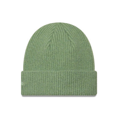 Pictured is this Womens MLB Wide New York Yankees Cuff Knit Beanie hat in pastel green. 2