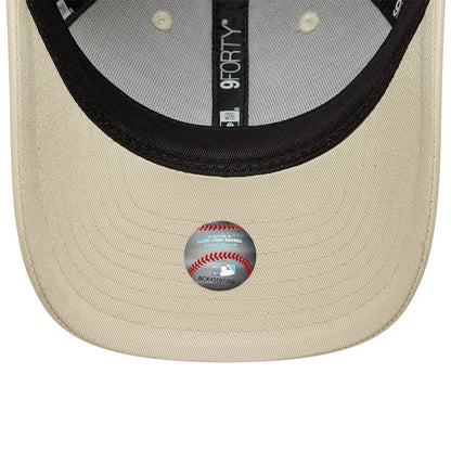 Pictured is this Womens MLB Diamante PU LA Dodgers 9FORTY M-Crown cap in cream. 5