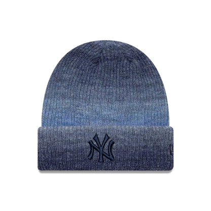 Pictured is this Youth MLB Ombre New York Yankees Cuff Knit Beanie hat in navy. 1