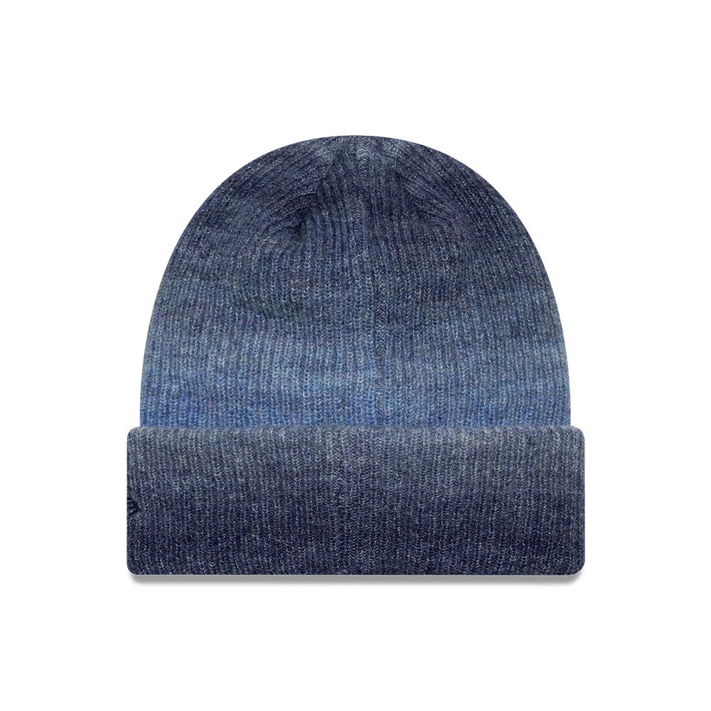 Pictured is this Youth MLB Ombre New York Yankees Cuff Knit Beanie hat in navy. 2