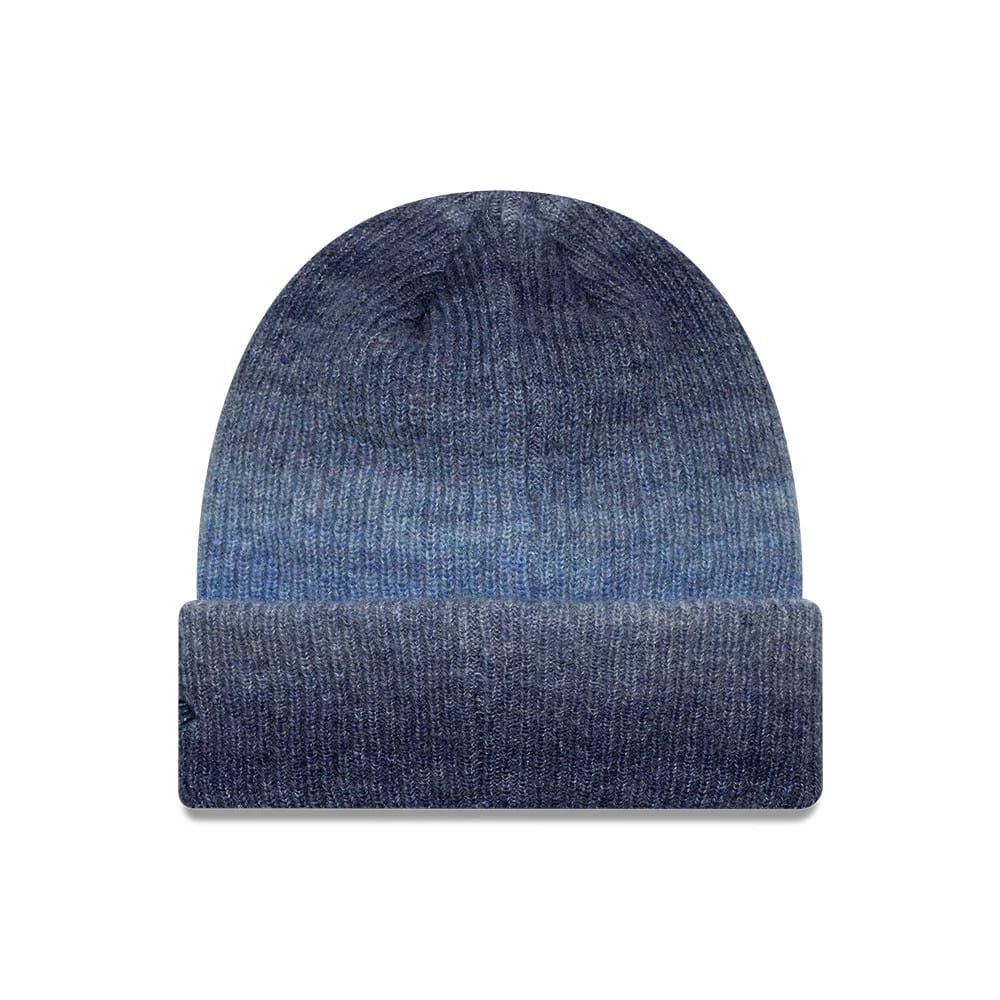 Pictured is this Youth MLB Ombre New York Yankees Cuff Knit Beanie hat in navy. 2