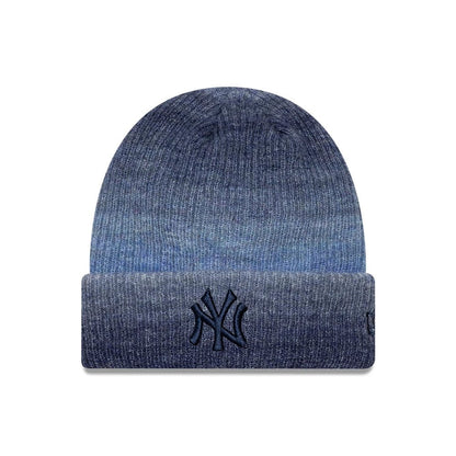 Pictured is this Youth MLB Ombre New York Yankees Cuff Knit Beanie hat in navy. 1