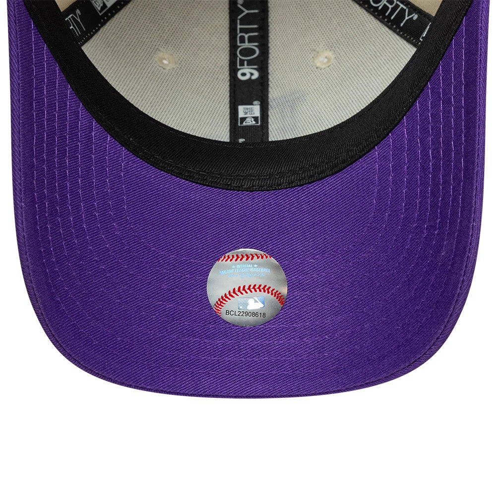 Pictured is this Youth MLB League Essential LA Dodgers 9FORTY cap in cream & purple. 5