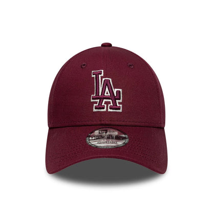 Pictured is this MLB Team Outline LA Dodgers 9FORTY cap in dark red. 2