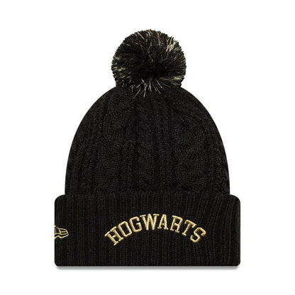 Pictured is this Youth Harry Potter Hogwarts Cuff Knit Beanie hat in black. 2